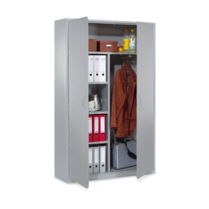 Aktenschrank (Holz & Stahl) mit Kleiderstange | 5 OH