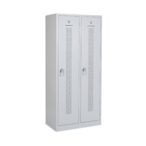 Umkleidespind mit Trennwand (2-Abteile) | 800 mm Breit | Grau