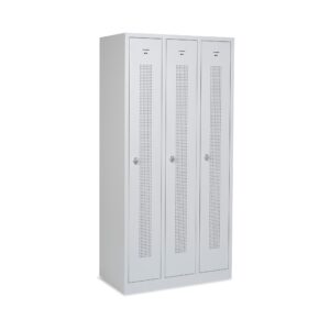 Design-Umkleidespind (3-Abteile) | 870 mm Breit | Lochreihen