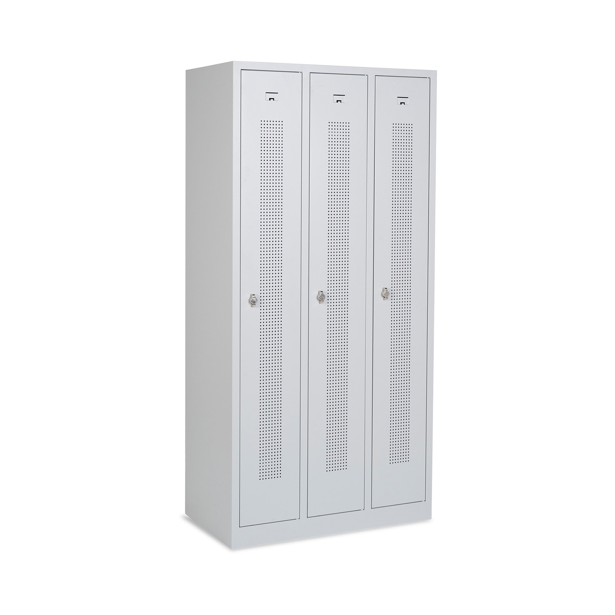 Design-Umkleidespind (3-Abteile) | 870 mm Breit | Lochreihen