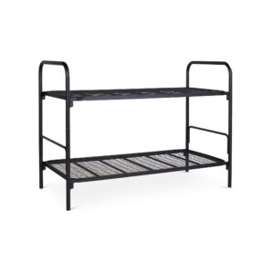 Doppelbett aus Stahlrohr – 1900 x 800 – Tiefschwarz