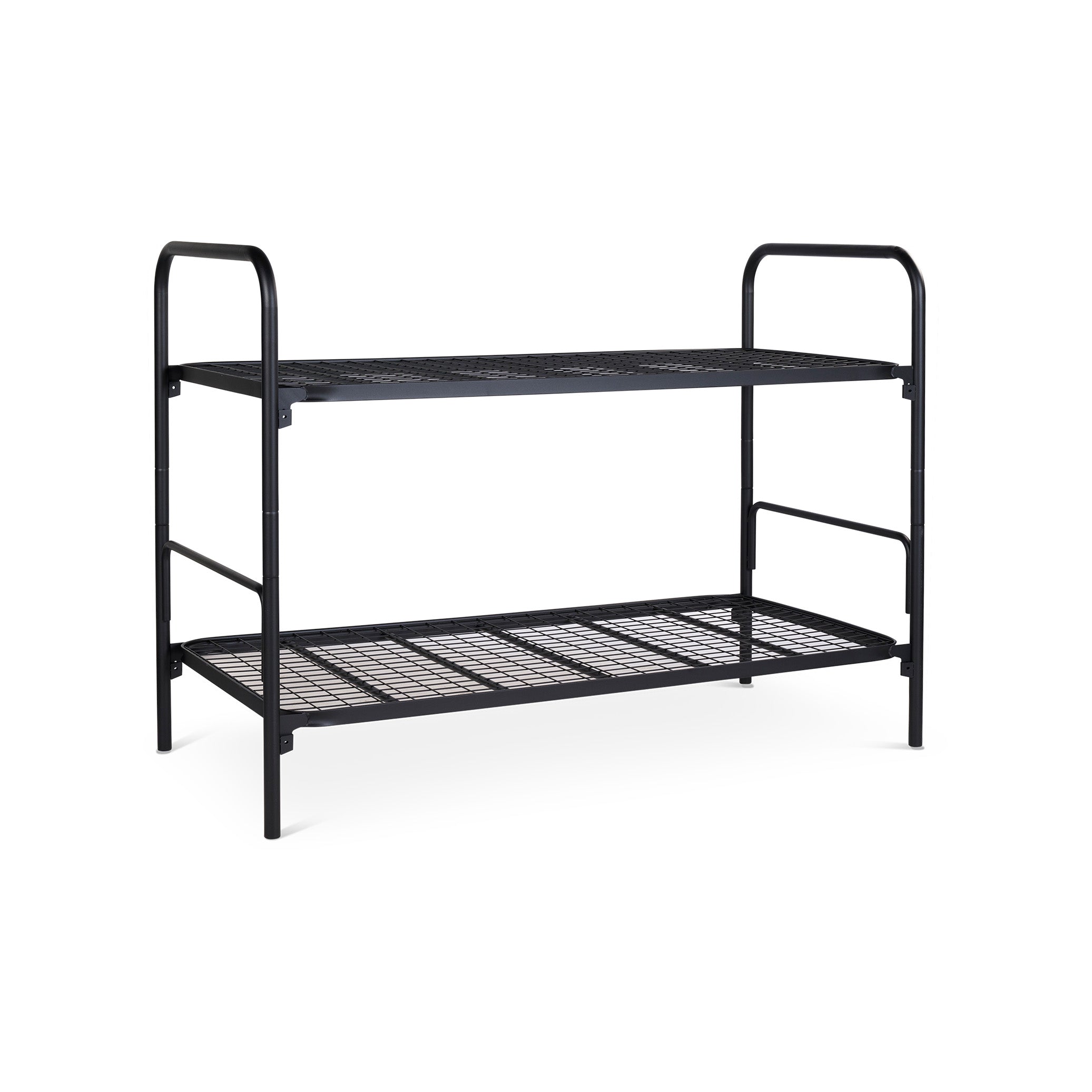 Doppelbett aus Stahlrohr – 1900 x 800 – Tiefschwarz