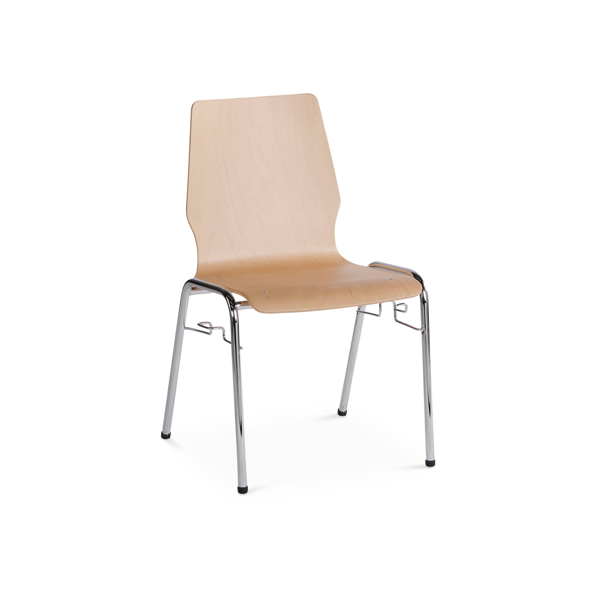 Stapelstuhl (Holz) – 850 mm hoch mit Gestell in Chrom – Bild 2